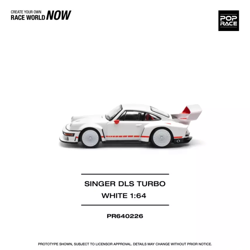 HOT WHEELS Pop Race 1/64 Porsche Singer DLS Turbo White / PR64-226 - 6