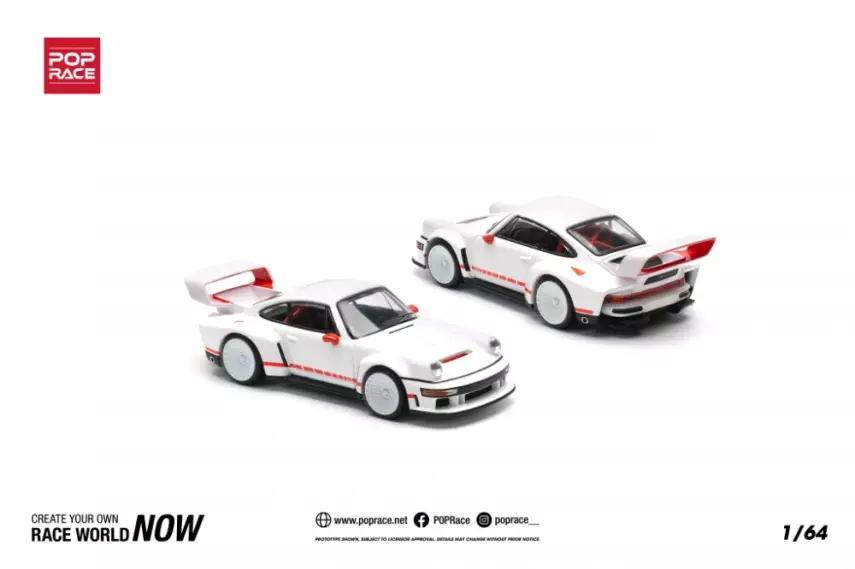 HOT WHEELS Pop Race 1/64 Porsche Singer DLS Turbo White / PR64-226 - 7