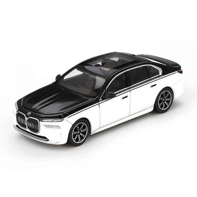 Mini GT 1/64 BMW i7 xDrive60 Alpine White / Black Sapphire - 2
