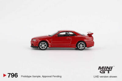 Mini GT 796 Nissan Skyline Gt-R (R34) V-Spec Active Red - Blister Paket - 2