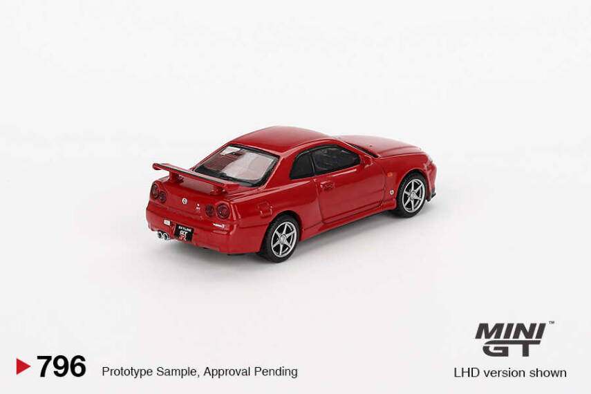 Mini GT 796 Nissan Skyline Gt-R (R34) V-Spec Active Red - Blister Paket - 3