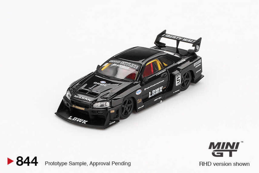 Mini GT 843 Nissan LB-ER34 Super Silhouette Skylıne Kırmızı/siyah 1/64 - 1