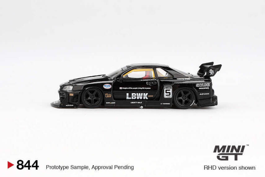 Mini GT 843 Nissan LB-ER34 Super Silhouette Skylıne Kırmızı/siyah 1/64 - 3