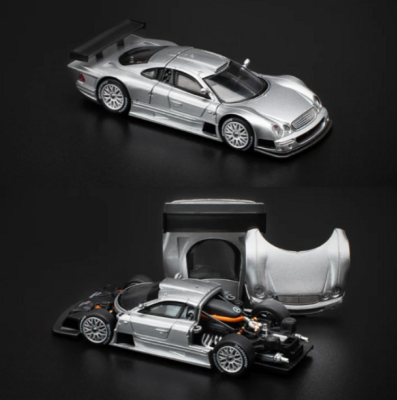 Pop Race 1/64 Mercedes-Benz CLK-GTR Silver - 3