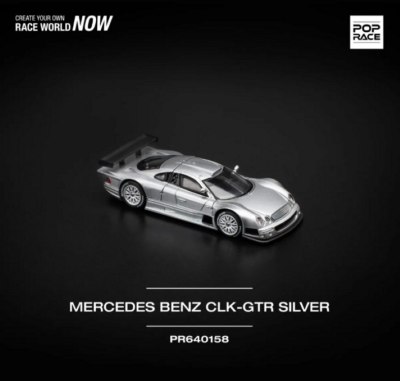 Pop Race 1/64 Mercedes-Benz CLK-GTR Silver - 4
