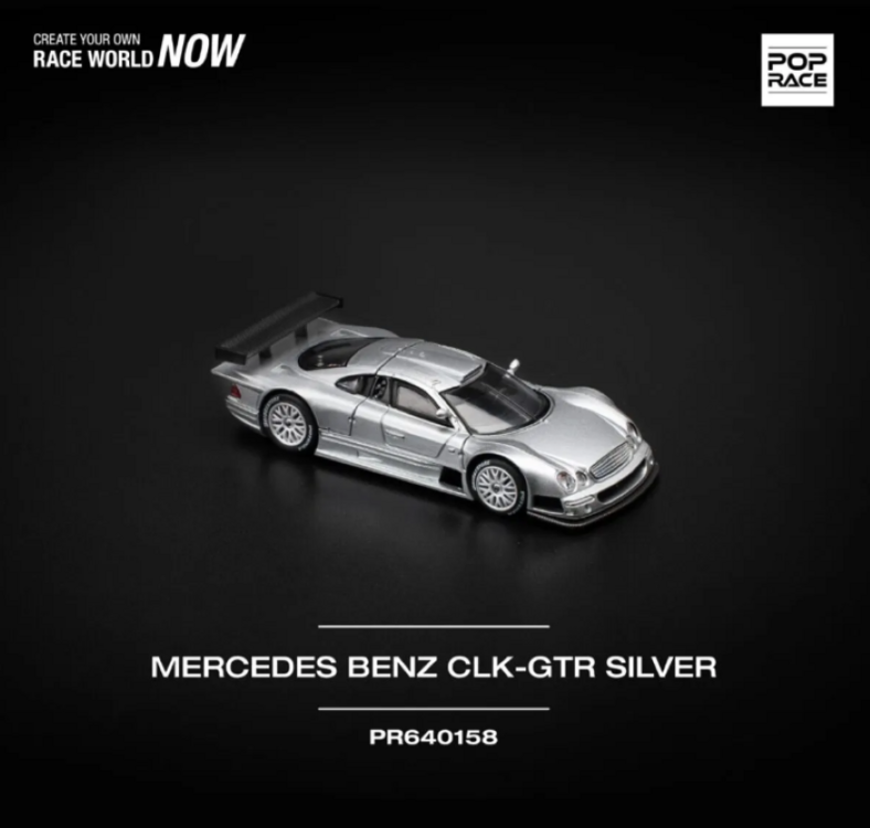 Pop Race 1/64 Mercedes-Benz CLK-GTR Silver - 4