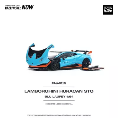 POPRACE PR64-110 1/64 LAMBORGHINI HURACAN STO BLUE POP RACE NEW