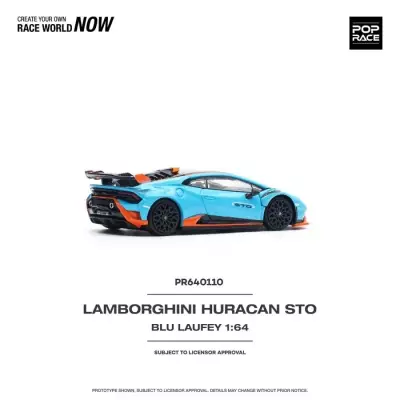 POPRACE PR64-110 1/64 LAMBORGHINI HURACAN STO BLUE POP RACE NEW - 2