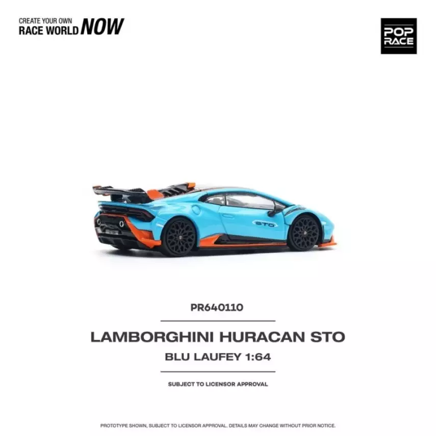 POPRACE PR64-110 1/64 LAMBORGHINI HURACAN STO BLUE POP RACE NEW - 2