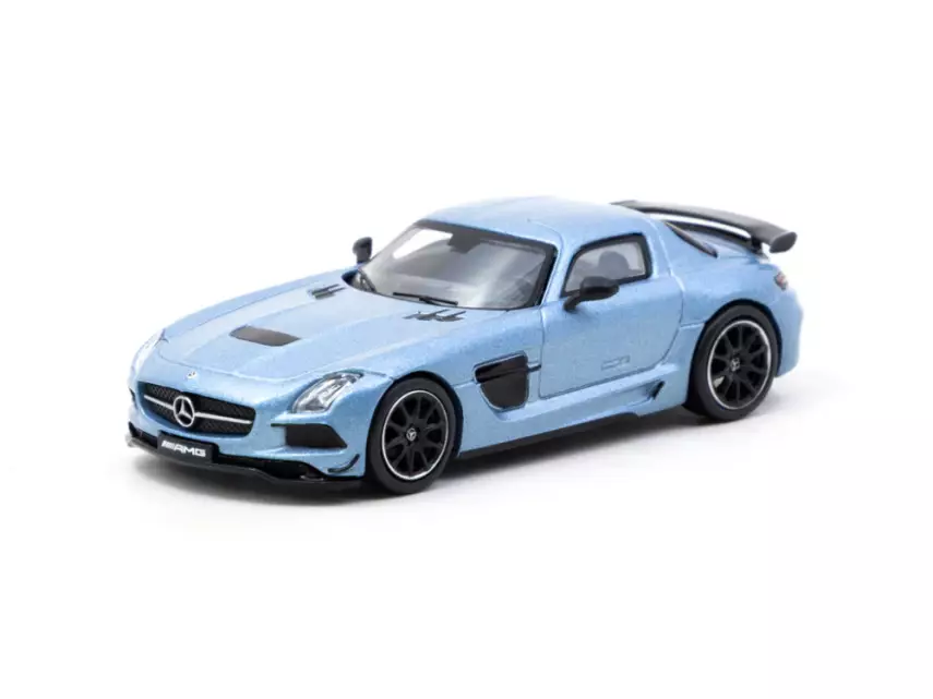 Tarmac Works 1/64 Mercedes-Benz SLS AMG Coupé Black Series Matte Blue - 1